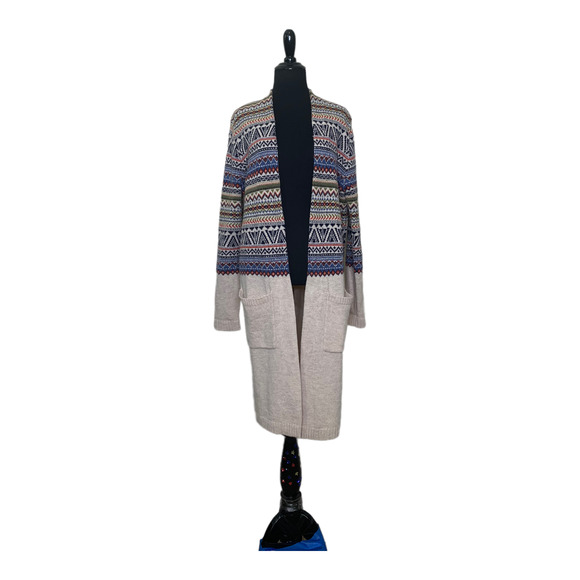 Mirasol long sleeves lambswool long open cardigan size Large - Picture 7 of 10